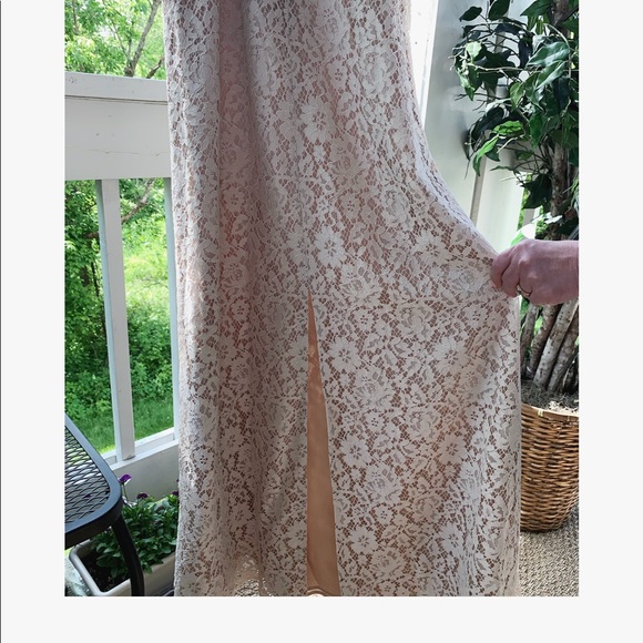 Gia Floral Donna Morgan Dress Ivory/Blush - Picture 4 of 8